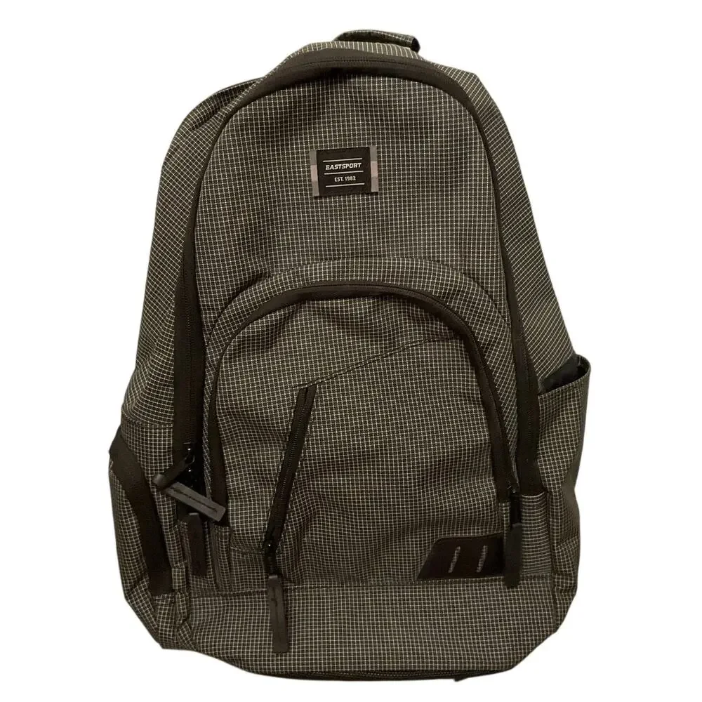 Eastsport Gray Black Laptop Backpack School Travel Book Bag Multi Pocket 16.5